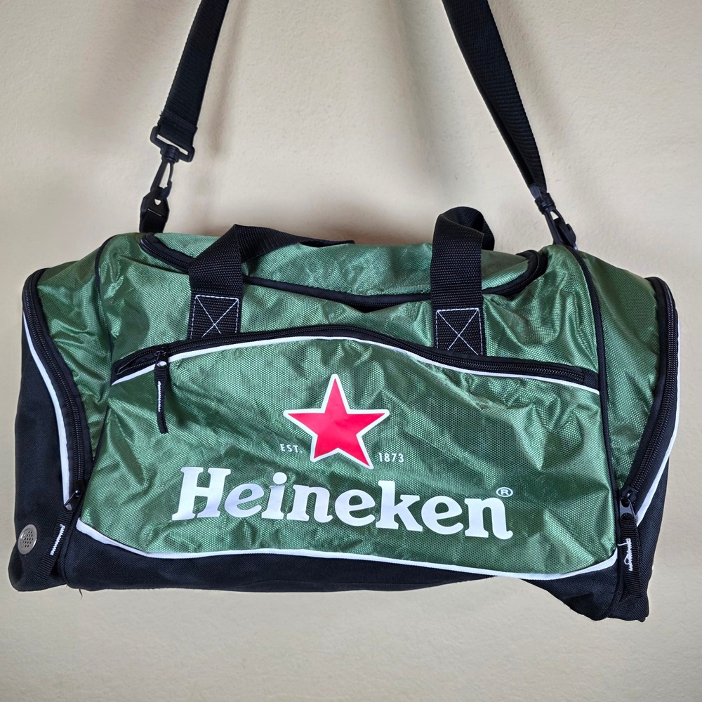 Heineken Green Red Star Duffle Bag‎ Travel Gym Sport Bag nylon lightweig RAREht